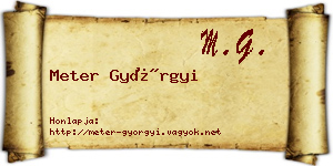 Meter Györgyi névjegykártya